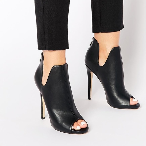 ASOS Shoes - Leather Peeptoe Boots (BRAND NEW)